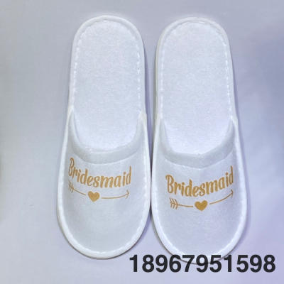 Wedding Pajama Party Slippers Gold English Gilding Letters Bride and Bridesmaid Bridemaid