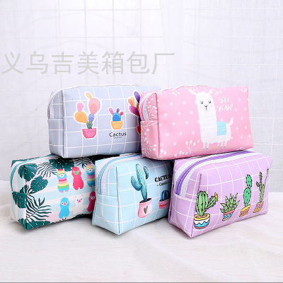 Japanese Korean Cartoon Clutch Bag Cute Pillow Storage Bag Student Travel Large Capacity Wash Bag  Printing Cosmetic Bag