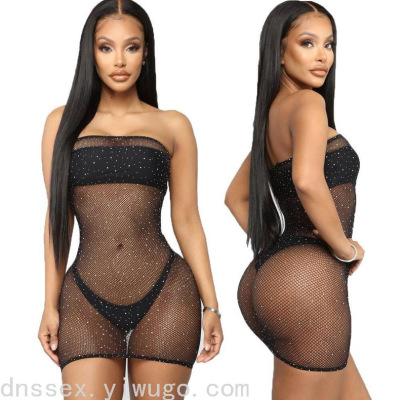 Sexy Seduction Close-Fitting Mesh Multi-Color Three-Piece Sexy Lingerie