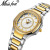 Missfox Popular Diamond-Embedded Casual Fashion Women's Watch Gold Waterproof Quartz Watch Factory Direct Sales