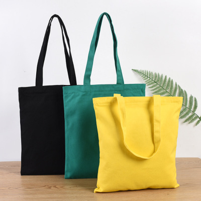 Blank Color Canvas Bag Wholesale Shopping Training Cloth Bag Canvas Bag Handbag Cotton Bag Printable Logo