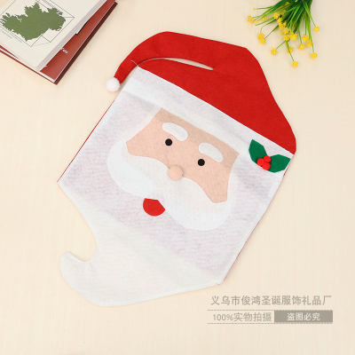 Christmas Flannel Chair Cover Cartoon Santa Claus Chair Cover Home Decoration Supplies Chair Back Cover Props Wholesale