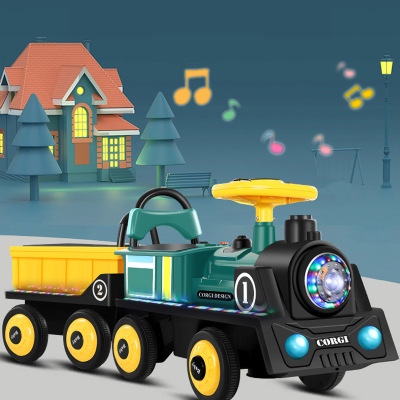 Children's Electric Car Small Train Luminous Intelligent Leisure One Piece Dropshipping Novelty Play Stall Electric Toy Car