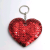 Valentine's Day Love Pendant Keychain Sequin Love Pendant Double-Sided Flip Sequin Peach Heart Pendant Capsule Toy DIY