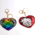 Valentine's Day Love Pendant Keychain Sequin Love Pendant Double-Sided Flip Sequin Peach Heart Pendant Capsule Toy DIY