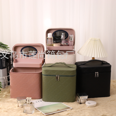 New Single Support Diamond Cosmetic Case Portable Cosmetic Bag Large Multifunctional Cosmetic Storage Box Wholesale