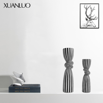 Simple Modern Entry Lux Style Home Black and White Striped Creative Decoration Sales Office Soft Decoration Model Room