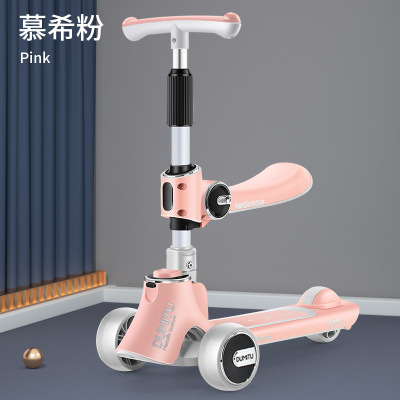 New Children's Scooter Can Sit and Ride Folding Girl Princess 2-12 Years Old with Music Baby Male Luge
