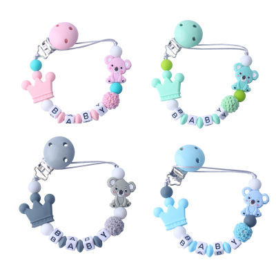 Baby Products Silicone Pacifier Clip Koala Cartoon Silicone Toy Teeth Grinding Chain Foreign Trade New Style