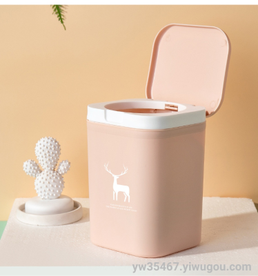 Y24-201 AIRSUN Plastic Mini Flip Desktop Trash Bin Lift the Lid Wastebasket Toilet Pail Plastic Trash Can