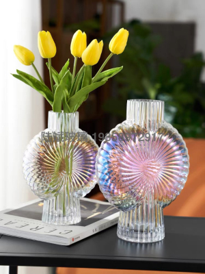 Cozyhome Nordic Creative Dazzling Aurora Star Eyes Glass Vase Flower Arrangement Colorful Flower Device Living Room Rose
