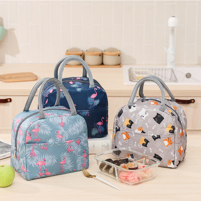New Printed Lunch Box Bag Outdoor Thickened Winter Warm Insulated Bag Cartoon Cute Pet Lunch Bag for Work