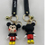 Cartoon Creative Multiple Mickey Minnie Keychain Imitation Building Blocks PVC Flexible Glue Automobile Hanging Ornament