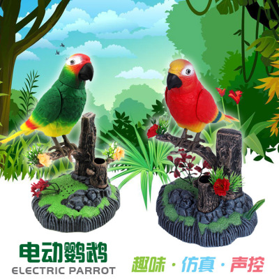Cross-Border E-Commerce West Knight Simulation Sound Control Bird Bird with Pen Holder Night Market Stall Cross-Border Voice-Controlled Parrot