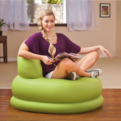 Intex68592 Modern Lazy Sofa Green/White Leisure Inflatable Sofa Indoor Backrest Sofa