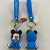 Cartoon Creative Multiple Mickey Minnie Keychain Imitation Building Blocks PVC Flexible Glue Automobile Hanging Ornament