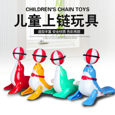 Chain Dolphin 360 Degrees Stall Hot Sale Dolphin Pop and Tip Clockwork Cartoon Toy 12 Boxes