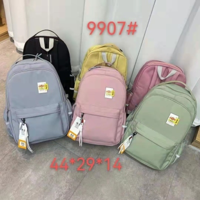 New Junior School Backpack Primary School High Grade Schoolbag Boys and Girls Solid Color Backpack Simple Casualstock