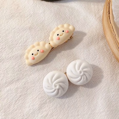 Stuffed Bun Dumpling Cute Simulation Food Barrettes Girl Clip Hairware Personality Creative Side Bang Clip Hairpin