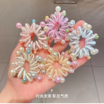 Korean Style Sweet Personality Online Influencer Fashion Simple Telephone Line Knot Hair Rope Female Hair-Binding Temperament Head Rope Rubber Band Hair Ring