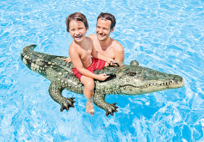 Original Intex57551 Realistic Crocodile Riding Water Playing Toy Children's Inflatable Animal Riding
