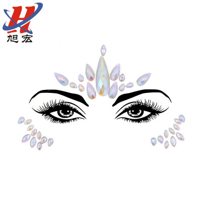 Beauty Face Pasters Acrylic-Based Resin Diamond Sticker EDM Diamond Sticker Face Pasters DIY Star Party Eyebrow Diamond 