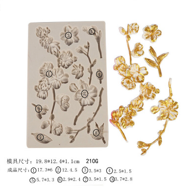 New Plum Blossom Silicone Mold Cake Embossing Decoration Cake Mold Epoxy DIY Baking Tool Fondant Mold