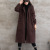 2021 Winter Thickened Solid Color Corduroy Artistic Hooded Women's Long Velvet Lining Trench Coat