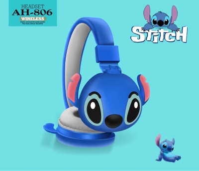Cross-Border Ah806 Headset Bluetooth Headset Cute Cartoon Stitch Bluetooth Stereo Headset