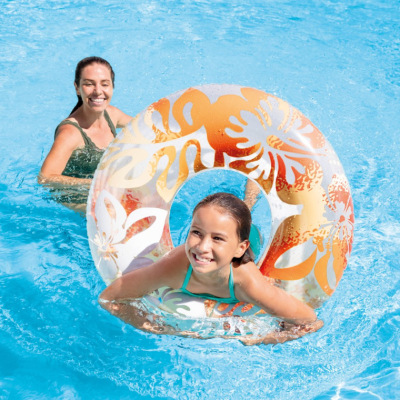 Intex59251 Underarm Swimming Ring Inflatable Float Life Buoy Thickened Swim Ring Transparent Color Swim Ring