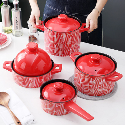 Phantom Chinese Red Casserole/Stewpot Ceramic Casserole Soup Gas Stove Applicable