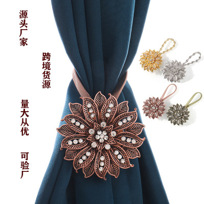 European New Style Curtain Magnetic Button Cross-Border Supply Spring Curtain Tying Hanging Ball Factory Wholesale Customizable Curtain Clip