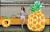 Intex58761 Pineapple-Shaped Floating Mat Water Inflatable Floating Row Recliner