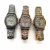 New retro fashion square men's steel band Watch relief strap calendar quartz watch cross-border supply