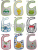 Foreign Trade Authentic Pure Cotton Cartoon Bib Three-Layer Waterproof Baby Bib Bib Carter Bib