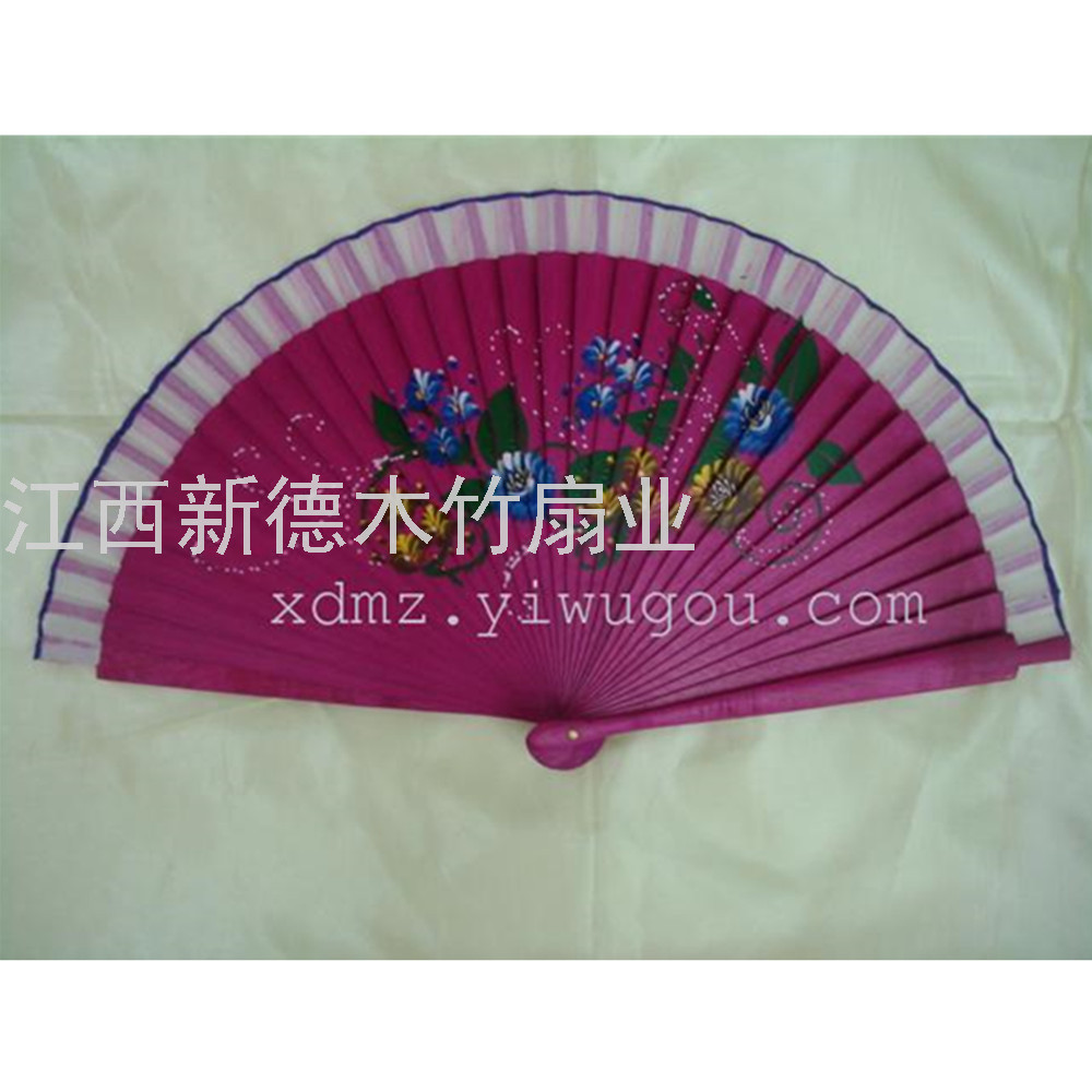 德祯   厂家直销木质手绘西班牙扇  染色跳舞扇子