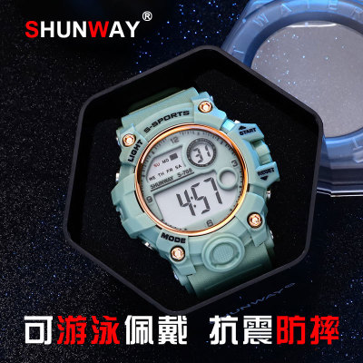 New Fashion White Watch Men And Women New Korean Multi-Functional Sports Waterproof Luminous Electronic Watch Wholesale