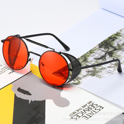 European and American New Steampunk Glasses Personalized Windshield Sunglasses Sun Glasses Retro Color Film Reflective Aviator Sunglasses