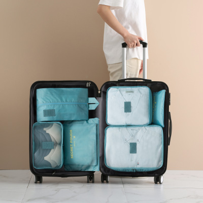Travel Storage Seven-Piece Storage Bag Underwear Shoes 7 Buggy Bag Oxford Cloth Dustproof Luggage Storage Delivery