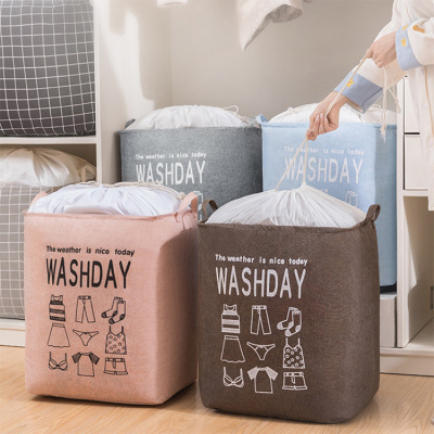 Spot Cotton and Linen Giant Quilt Clothing Beam Storage Bag Waterproof Clothes Storage Basket Large Capacity Laundry Basket