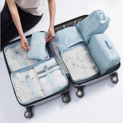 Twill Traveling Bags 7-Piece Set Luggage Clothing Classification Organizing Bag Travel Storage Bag Set Seven-Piece