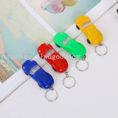 Car Styling Keychain with Light PVC Flashlight Keychain Led with Voltage LED Light Buckle