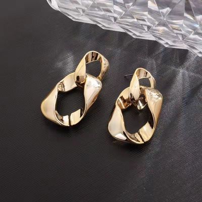 Fashion Exaggerated Earrings Cross-Border Hot European and American Earrings CCB Square Ins Retro Style Earrings