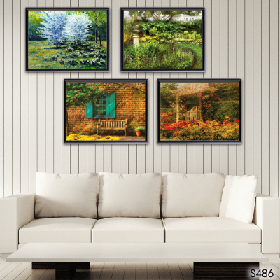 Architectural Landscape Oil Painting and Mural Decorative Painting Photo Frame Cloth Painting Decorative Calligraphy and Painting Hanging Picture Decoration Craft Sofa and Bedside