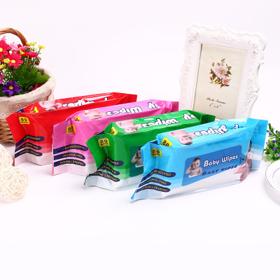 Foreign Trade Special Hand Mouth Wipe Home Travel Disposable with Lid Wet Tissue 80 Pumping Baby Wet Tissue Wholesale
