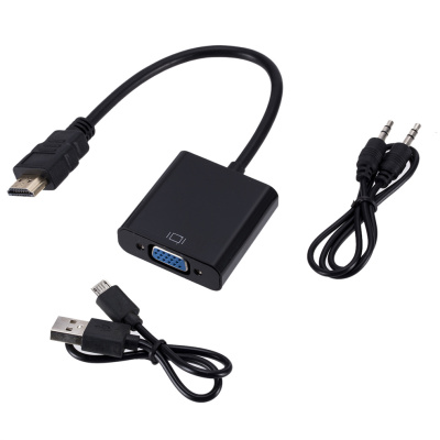 HDMI to VGA Adapter Cable 1080P with Audio with Power Supply HDMI to VGA HD Conversion