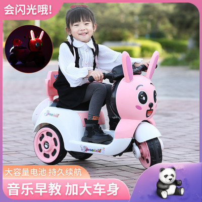 Children's Electric Tricycle Rechargeable Motorcycle Can Sit Baby Remote Control Toy Car