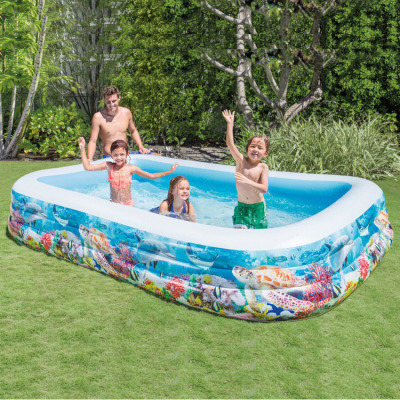 American Intex58485 Tropical Fish Family Pool Inflatable Pool Children's Swimming Pool