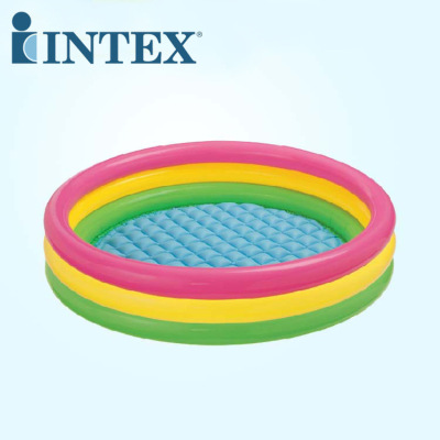 Original Intex57412 Fluorescent Three Ring Inflatable Pool Baby Swimming Pool Ocean Ball Pool
