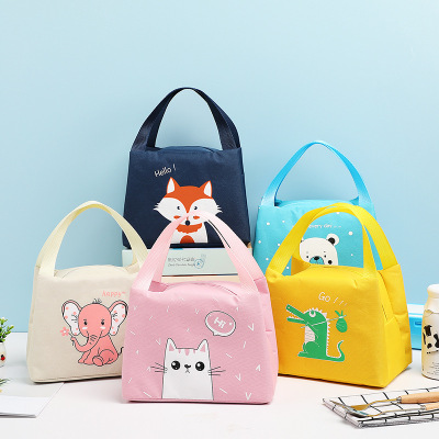New Japanese Style Aluminum Foil Thickening Lunch Bag Cartoon Portable Insulated Bag Large Capacity Thermal Bag Lunch Bag Customizable